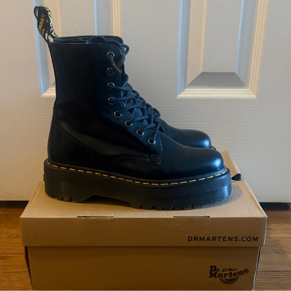Dr. Martens Black Lace-Up Platform Boots - Picture 3 of 6